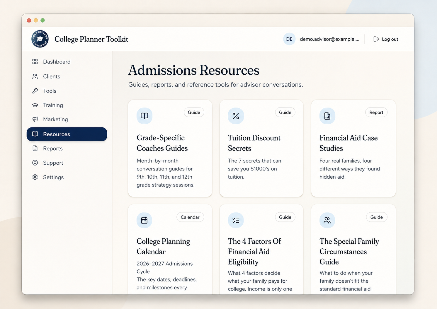 CFAE admissions resources library of guides and reports